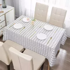 Imagem do Toalha de mesa impressa em estilo nórdico, capa de pano impermeável, à prova de óleo, decoração doméstica, retângulo, mesa de jantar, guia, a9e6