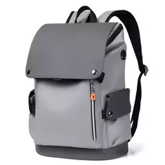 Alta Qualidade PU Couro Waterproof Men's Laptop Mochila Grande Computador Mochila para Negócios Urban Man Mochila Carregamento USB