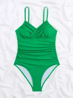 OIINAA-maiô feminino de peça única, maiô sexy sólido plissado, bodysuit estampado leopardo, conjunto de biquíni, moda verão, moda praia nova - comprar online