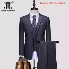 Smoking fino monocromático masculino, terno formal casual, vestido de noiva do noivo, baile e festa boutique, negócios e escritório, colete blazer e calças, M-5XL na internet