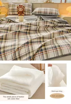 Novo 2 pessoas capa de cama meninas grade colcha capas de cama de casal venda quente algodão lavado 2025 verão colchas e cobertores cobertor