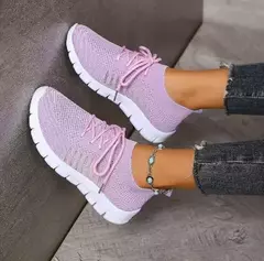 Tênis casual feminino, confortável e respirável, sapato de plataforma versátil com cordões, moda verão, 2024 - comprar online