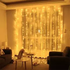 LED Curtain String Light para decoração de casa, feericamente guirlanda, usb remoto, férias, quarto, natal, ano novo, festa de casamento, 8 modos - Wolf Magazine