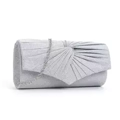 Embreagem de lantejoulas prateadas para mulheres, bolsas de noite, bolsas de ombro de cadeia, bolsas de luxo para jantar - Wolf Magazine
