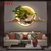 TINNY-Chinês Criativo Paisagem Mural Candeeiro, Imagem Moderna Luz de Parede, Lâmpada LED para Casa, Sala, Estudo, Decoração Do Quarto