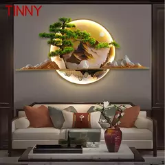 TINNY-Chinês Criativo Paisagem Mural Candeeiro, Imagem Moderna Luz de Parede, Lâmpada LED para Casa, Sala, Estudo, Decoração Do Quarto