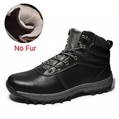 DEKABR-Botas de neve de pele de couro genuíno masculinas, sapato impermeável d - loja online