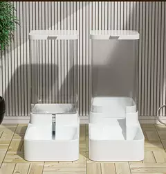 Alimentador automático para gatos e dispensador de água com recipiente de armazenamento de alimentos por gravidade para cães e gatos - comprar online