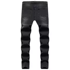 Imagem do Jeans slim-fit rasgado e desbotado masculino, calça casual vintage na moda, estilo europeu e americano, S-XXXL, novo, 2024