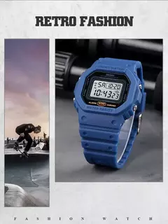 SKMEI-Relógios de pulso militares impermeáveis para homens, 1628 relógio esportivo, display LED, relógio masculino, contagem regressiva digital, 1988 na internet