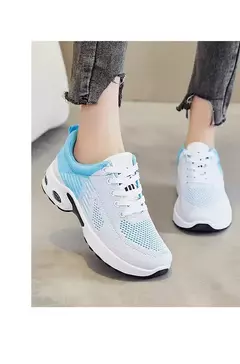 Tênis de corrida respirável feminino, tênis feminino, malha leve, almofada de ar, calçados esportivos, ao ar livre, com renda, treinamento, verão, novo na internet