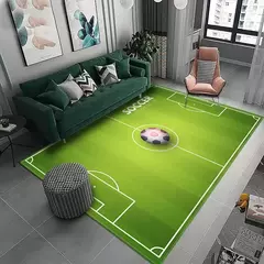 3D Campo de Futebol Tapete para Crianças Quarto Macio Tapete Tapete de Poliést - Wolf Magazine