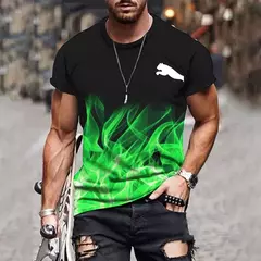 T-shirt estampada em gradiente masculino, camisa de manga curta, roupa casual ao ar livre, tamanho grande, moda street, 2024 - comprar online