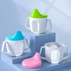 Bebê aprendendo beber copo bonito garrafa de água com dupla alça bpa livre leakproof crianças copos de água garrafa duckbill copo na internet