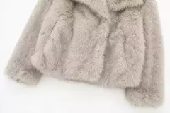 TRAF-Jaqueta feminina de tecido de lantejoulas de metal, casaco solto, gola alta, manga comprida, outerwear feminino chique, outono, inverno, 2023 - comprar online