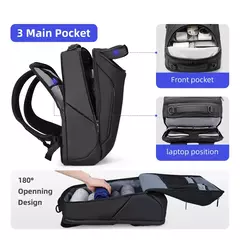 Imagem do MARK RYDEN-Mochila Laptop para Homens, Espaçosa Mochila De Viagem, Pendulares, COMPACTO PRO, 17";;VERDADEIRO;;"2 Main Pockets Black