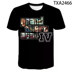 3D Grand Theft Auto imprimindo camisetas para homens e mulheres, camiseta gráfica do Game Gta 45, tops de mangas curtas, camisetas para crianças, verão, novo - Wolf Magazine