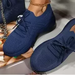 Imagem do Sapatilhas de renda respirável para mulheres, sapatos casuais para senhoras, sapatilhas de corrida vulcanizadas para mulheres, primavera