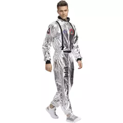 Halloween natal prata spaceman masculino feminino espaço terno adulto crianças astronauta traje festa de família vestir-se presente aniversário - Wolf Magazine