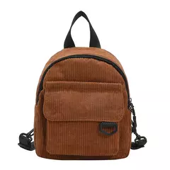 Mini mochila feminina, mochila escolar de veludo simples pequena, grande capacidade, mochila feminina durável, monocromática, casual, viajando, moda - comprar online