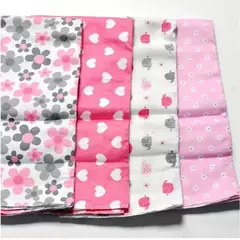 Algodão Flanela Cobertor para Bebê Recém-nascido, Envoltório de Camada Única, Swaddle Blanket, Impresso, Lençol, 4Pcs - comprar online