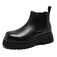 Imagem do Botas masculinas de couro alto ao ar livre, sapatos de tendência quente, nova moda, outono e inverno, 2023