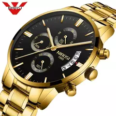 Nibosi-relógio masculino de quartzo, estilo militar, luxo, marca superior, famo - loja online