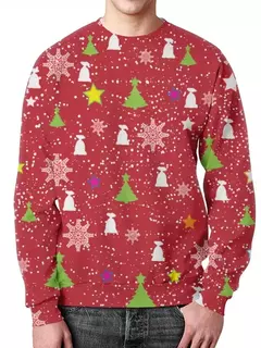 Feliz Natal camiseta de manga longa masculina, estampa 3D, padrão engraçado de Papai Noel, tamanho grande, tops, roupas - Wolf Magazine