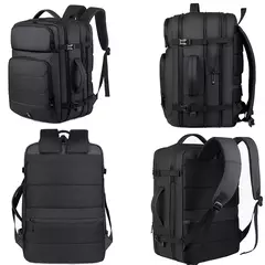 Imagem do Mochila Laptop expansível para homens, saco impermeável para notebook, mochila USB, viagens esportivas, mochila de escola masculina, mochila para homens, 17";;VERDADEIRO;;"Preto