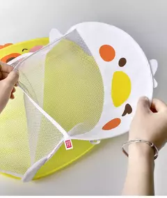 Qwz novo pato dos desenhos animados do bebê saco de malha do banheiro otário design para brinquedos de banho crianças formas animais pano areia brinquedos armazenamento net saco - loja online