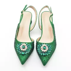 Conjunto de sapatos e bolsas italianos, sapatos de festa para senhoras, decorado com strass, bombas de noiva, designer, novo, 2021 - comprar online