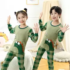 Pijama infantil de manga comprida, pijama de algodão, roupa de bebê menina, pijama infantil, criança, menina, criança, 3-14 anos, inverno
