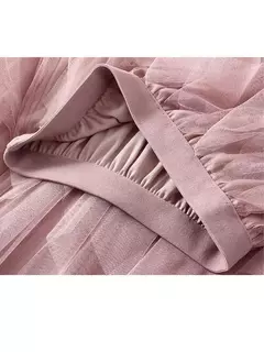TIGENA-Tutu saia comprida de tule para mulheres, cintura alta, saia plissada, malha, rosa, moda coreana, fofa, estética, feminina, senhora, 2023 - comprar online
