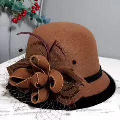 Chapéu Fedora com fita bowknot para mulheres, chapéus de feltro de lã jazz para senhoras, elegante vestido capela, boliche francês banquete, inverno e outono na internet