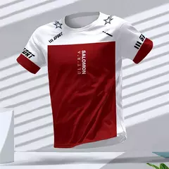 New Hot-Selling Outdoor Running Sports Respirável Quick-Secagem Roupas de Fitness Casual Wear Impressão 3D Em Torno Do Pescoço Adulto T-Shirt - loja online