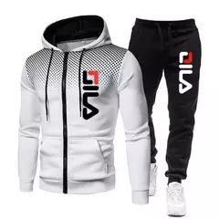 Imagem do Fatos de treino e moletom de 2 peças masculinos, moletom com capuz com zíper, calça casual fitness, roupas esportivas para jogging, estampa inverno, 2022