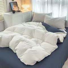 Conjunto de cama de tecido com escova de cor sólida, 2 lados, 4 peças, capa de edredom, fronha, lençol, colcha, único, queen, king size - comprar online
