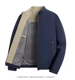 Elegante jaqueta casual de negócios para homens, roupas ao ar livre à prova de vento, jaqueta solta, uso diário, outono e inverno - loja online