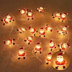 2m 20led papai noel floco de neve led luz corda decoração de natal para casa ornamento da árvore de natal 2024 navidad crianças presente ano novo - comprar online