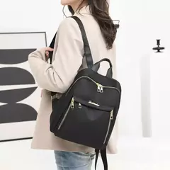 Simples Preto Grande Capacidade Mochilas para Mulheres, Bolsa de Viagem, Sólida Harajuku Student Schoolbag, Mochila Oxford, Unisex Bags na internet