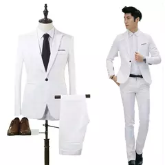 Blazer e calça formal masculino, terno, jaqueta, casaco, calças, smalking, casamento, fino, vestido de negócios, roupas, 2 peças por conjunto