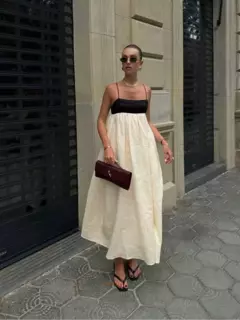 Vestido maxi feminino com sling oco, sem mangas, sem costas, vestidos soltos, streetwear casual, moda feminina, cor contrastante, sexy, 2024 - Wolf Magazine