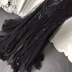 Vestidos de lantejoulas de um ombro, vestido longo do baile da sereia, elegante - loja online