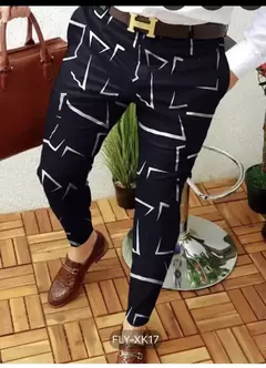 Calça comprida casual slim fit masculina, xadrez 3D, grande, tendência de negócios, europeia e americana, novo, 2023 - comprar online