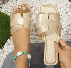 Imagem do Sandálias de praia para mulheres, sapatos baixos, alta qualidade, novo design, design de moda, verão