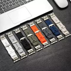 Pulseira de silicone para Apple Watch, Ultra 2, Correas Suaves, Apple iWatch Series 9, 8, 7, 6, 5, 4, Bracelete, 49mm, 45mm, 44mm, 42 milímetros - comprar online
