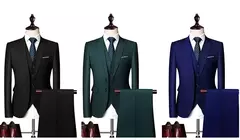 Terno casual de negócios masculino para casamentos, blazer genuíno, colete e calças, grande e alto, colete slim fit, calças de vestido, tamanho EUA - Wolf Magazine