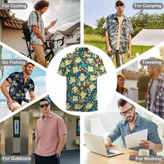 Camiseta havaiana masculina de manga curta, estampa de ovelha 3D, roupas de praia soltas, camisas grandes, verão na internet