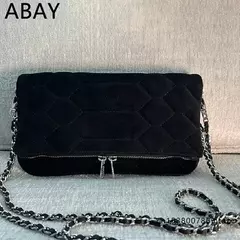Decoração Metal Chain Strap PU Envelope Handbag para Mulheres, Designer de Luxo Crossbody Bags, Couro 2 Cadeia, Senhoras