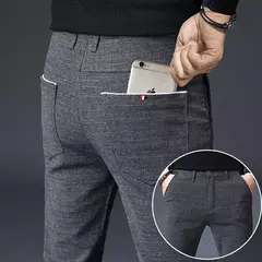 Calça reta justa justa xadrez masculina, terno de negócio masculino, calça de alfaiataria social, xadrez chinês masculino, 2022, até bem na internet